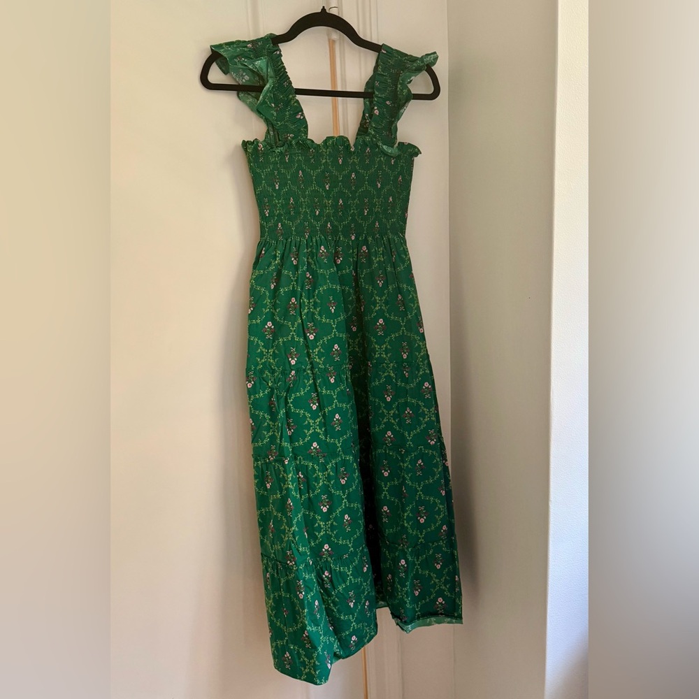Hill House Emerald Floral Dress Small